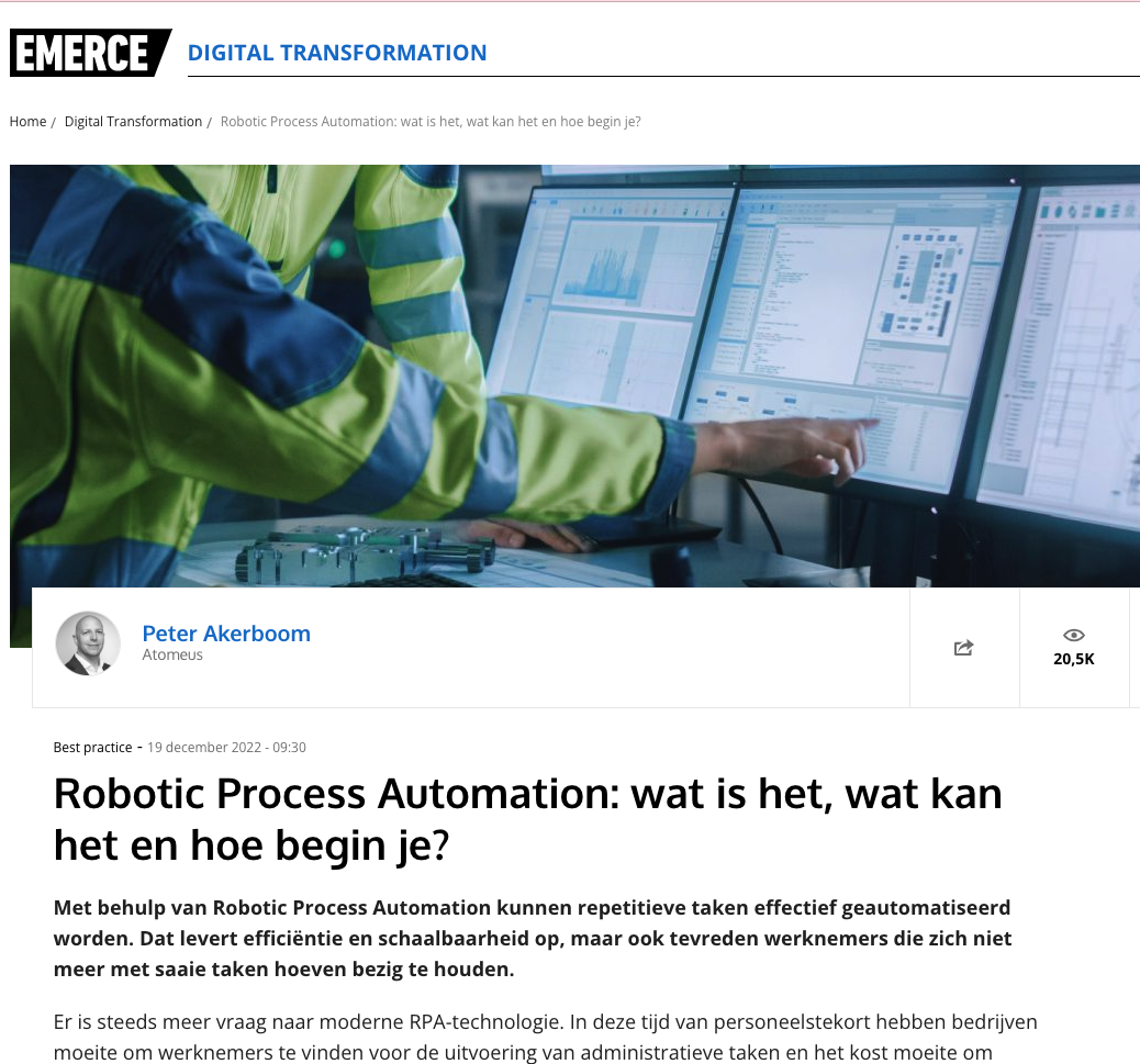 Robotic Process Automation: wat is het, wat kan het en hoe begin je?