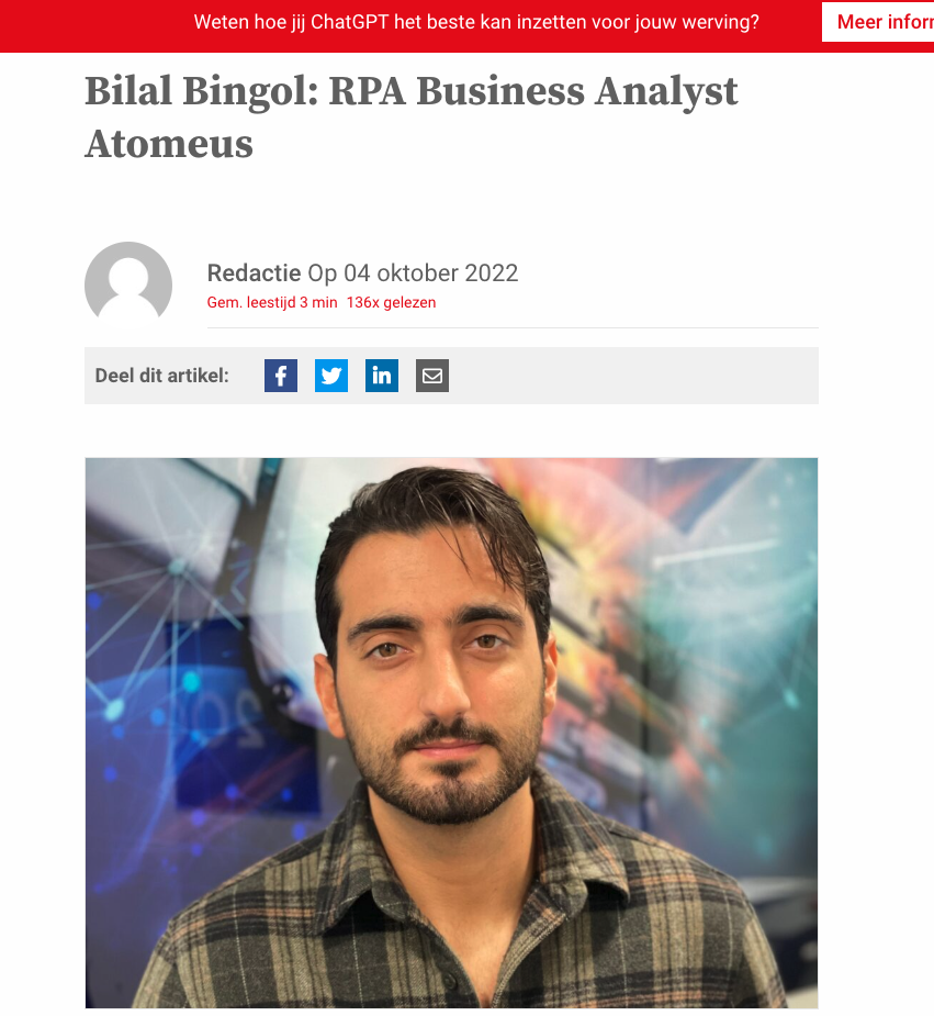 Bilal Bingol: RPA Business Analyst Atomeus